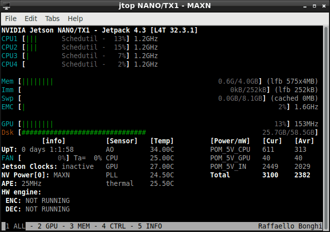 jtop cho Jetson Nano
