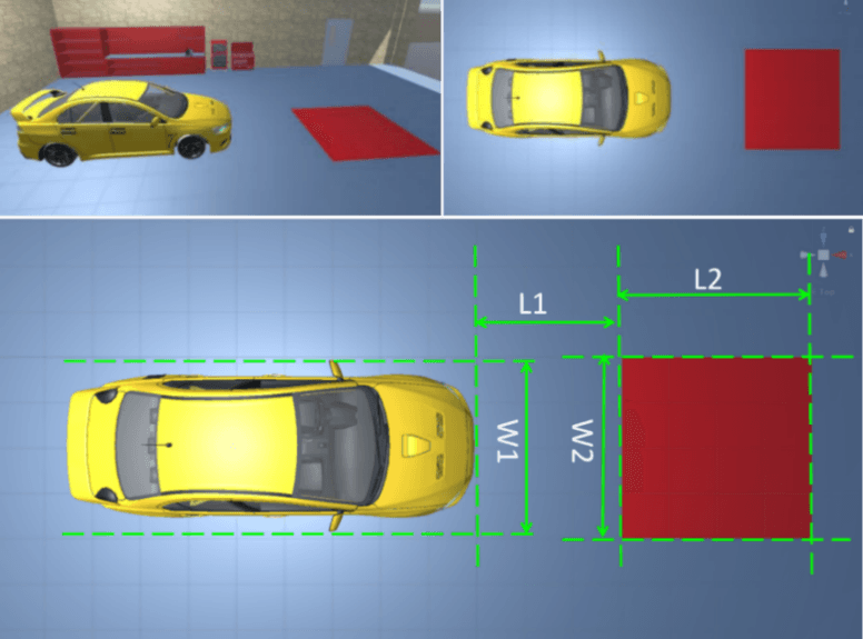 Figure 5. Measure distances to calculate image transformation parameters