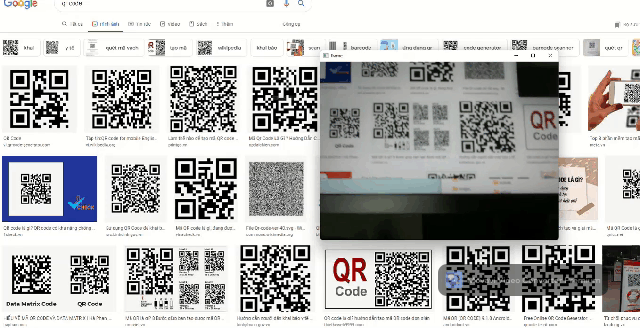 Barcode scanner detecting a QR code and a product barcode in real time